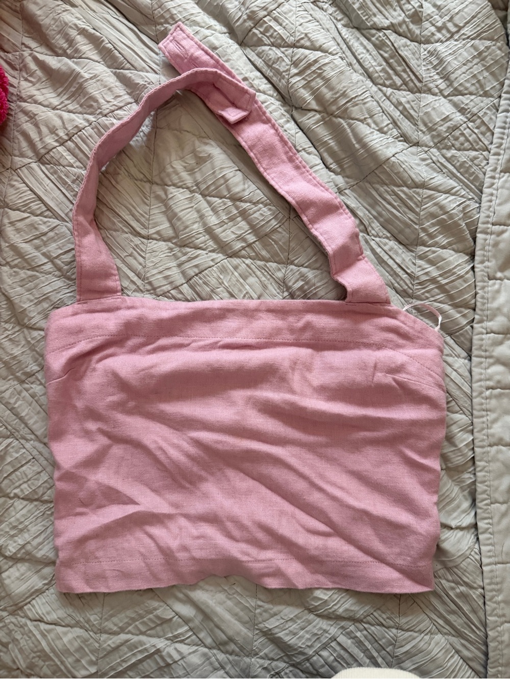 Abercrombie & Fitch Light Pink Linen Halter top